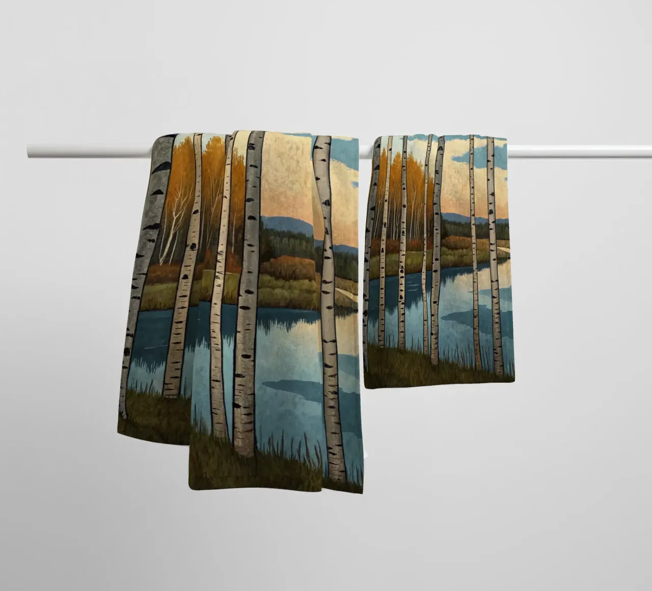 Una tranquilla serata d'autunno asciugamano da bagno da Artistic-shop