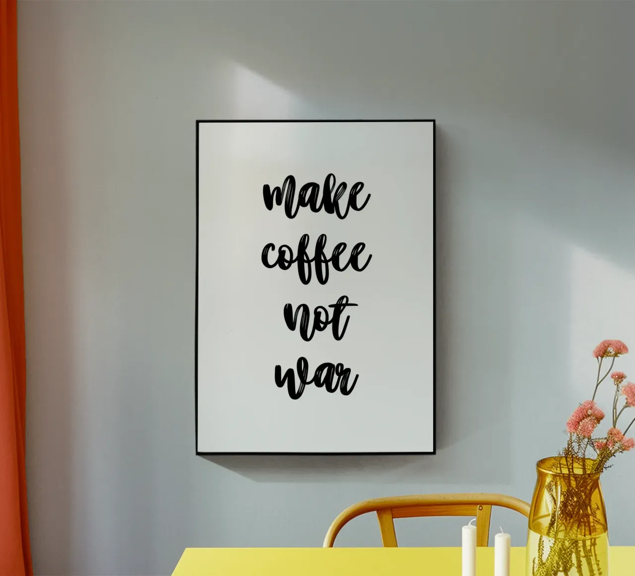 Make coffee not war plexiglass da PinkCandyWalls