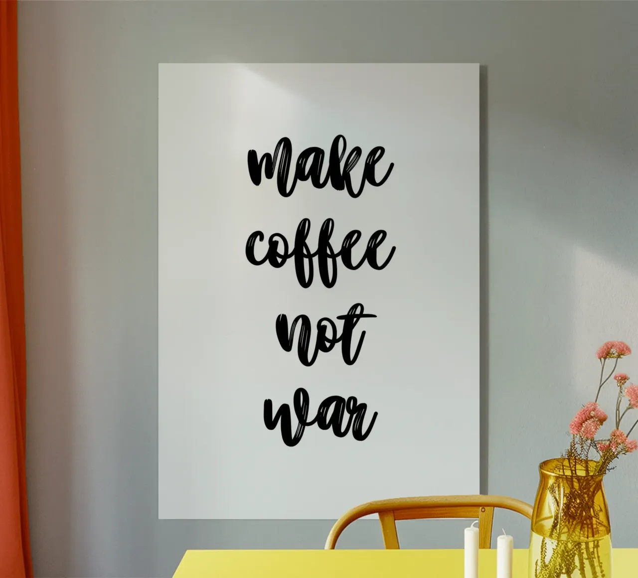 Make coffee not war plexiglass da PinkCandyWalls
