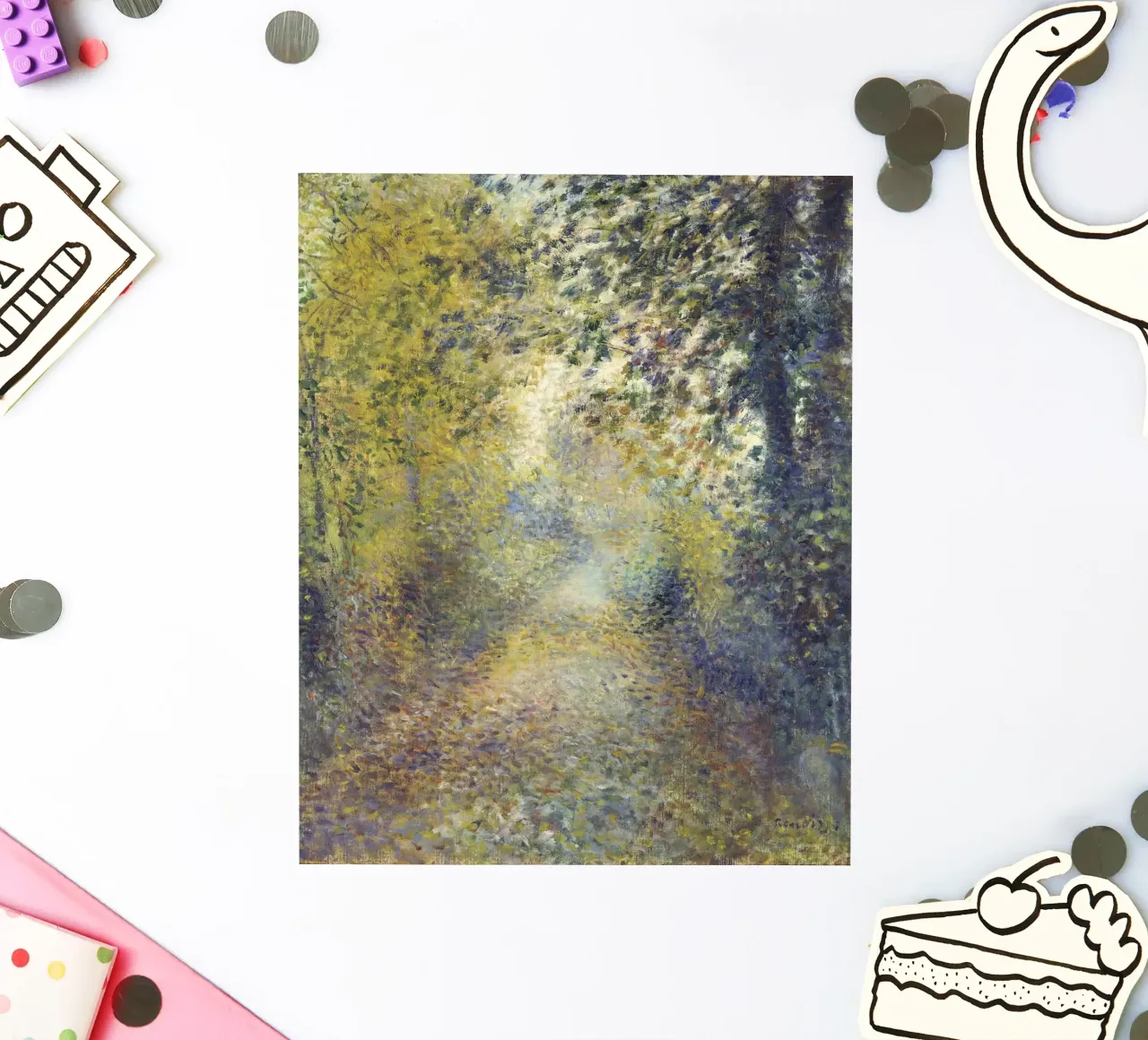 Pierre Auguste Renoir In den Wäldern Sticker von 50 masterpieces