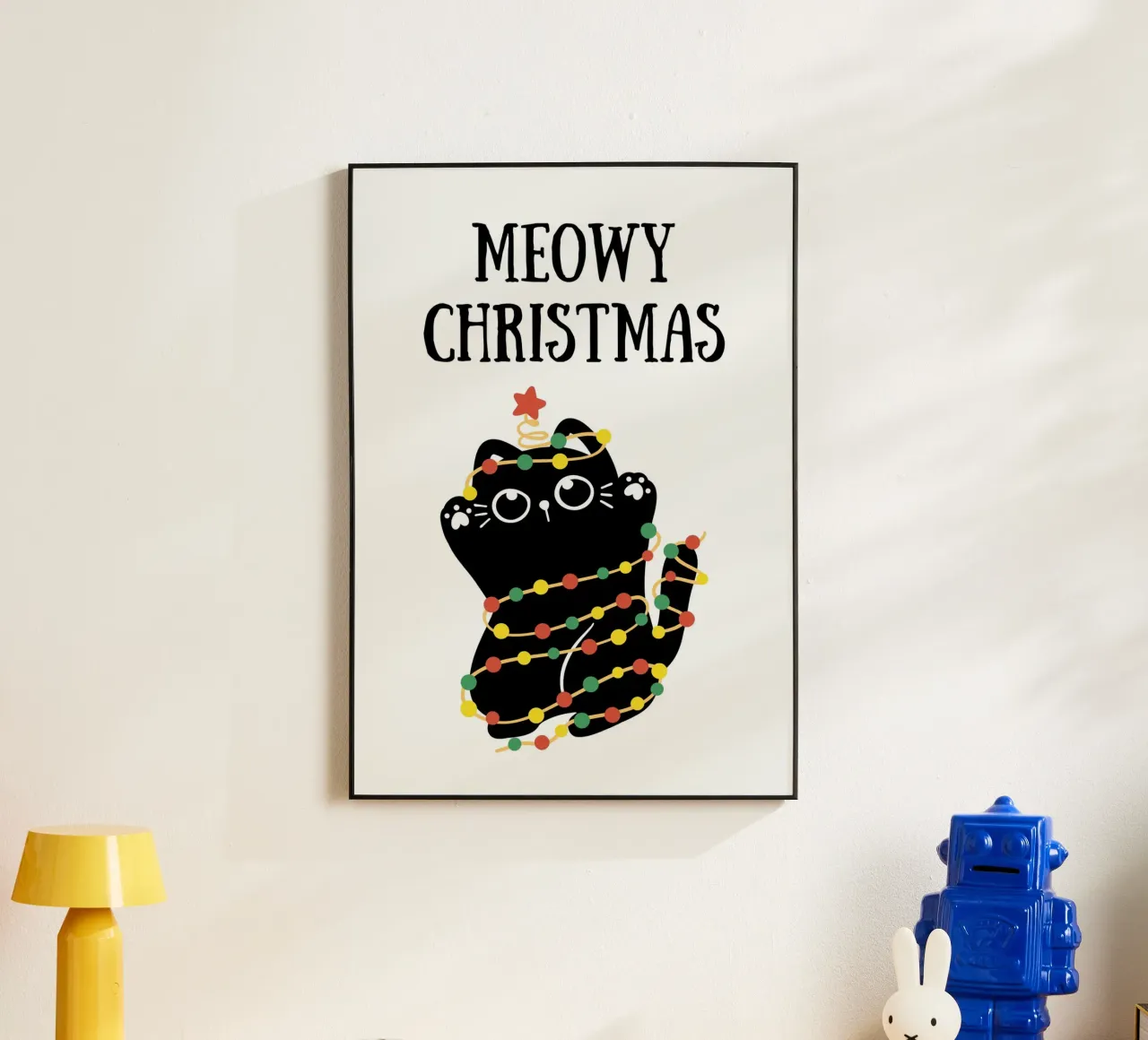 Meowy Christmas Alu-Dibond von PinkCandyWalls