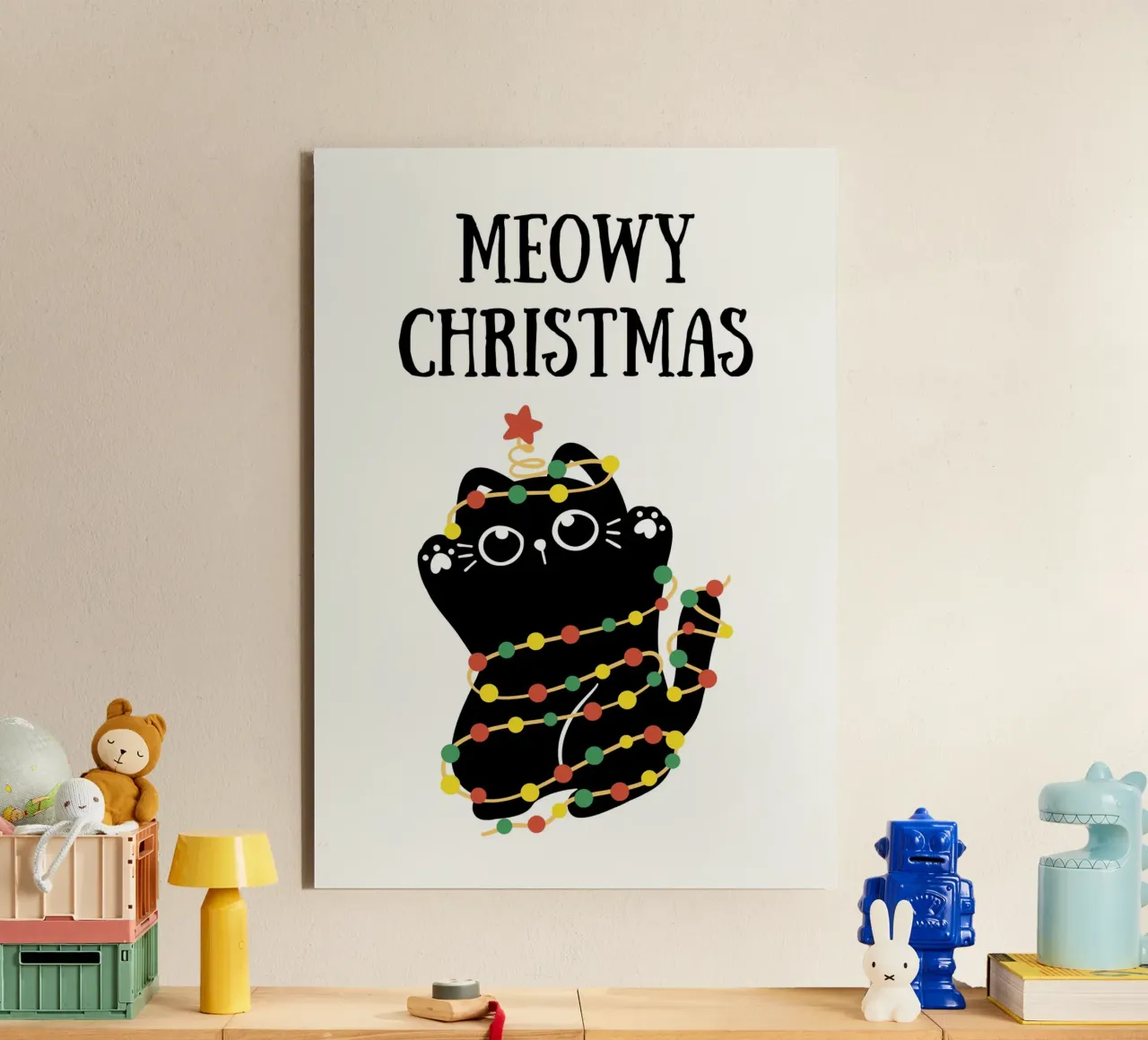 Meowy Christmas Alu-Dibond von PinkCandyWalls