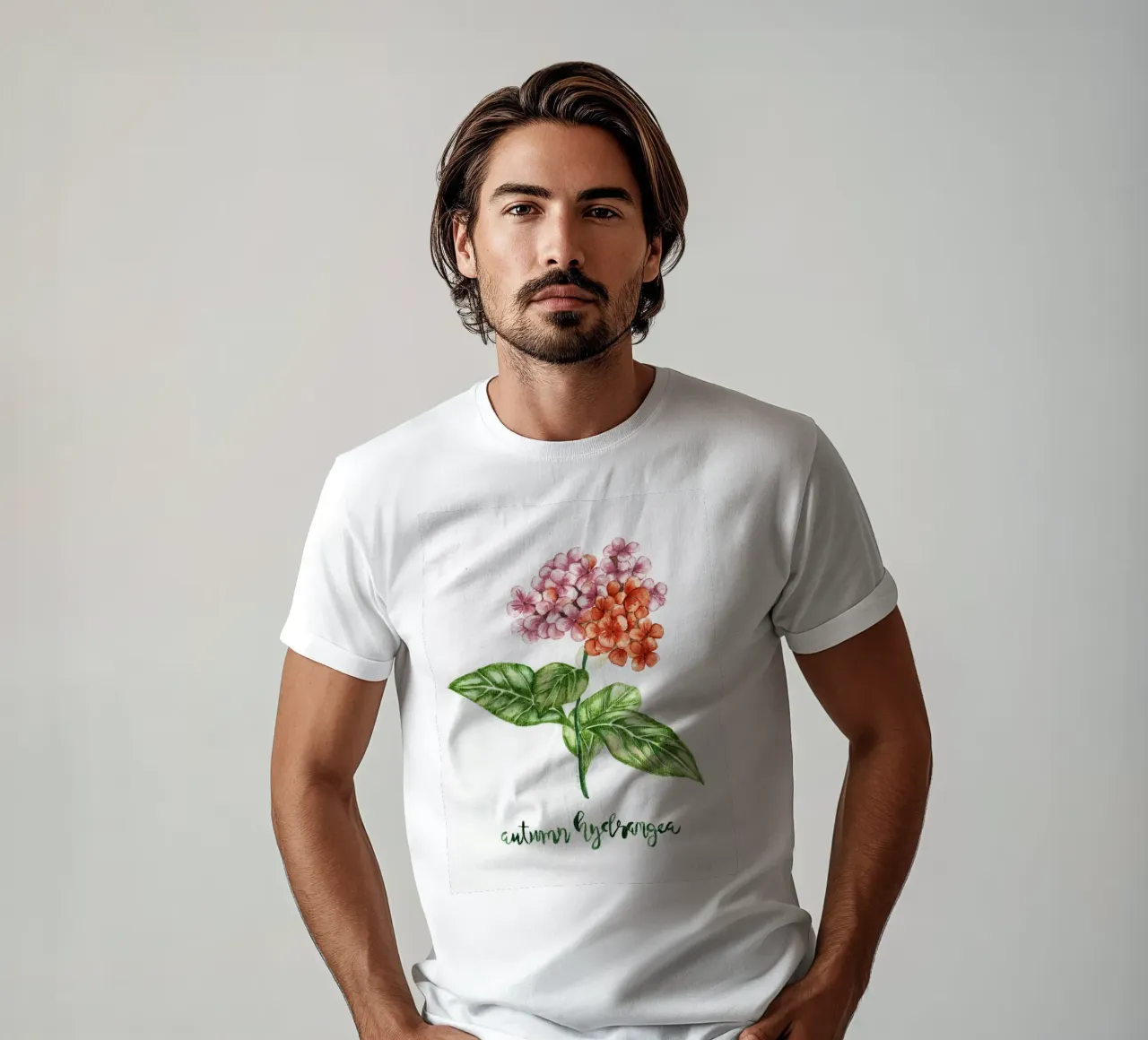 autumn hydrangea t-shirt da Nathys_illustration