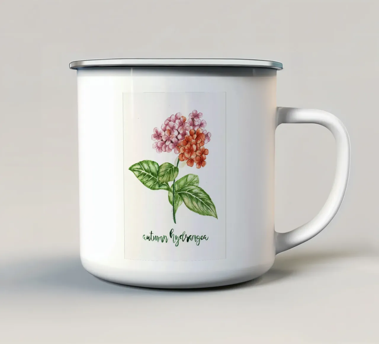 autumn hydrangea tazza in smalto da Nathys_illustration