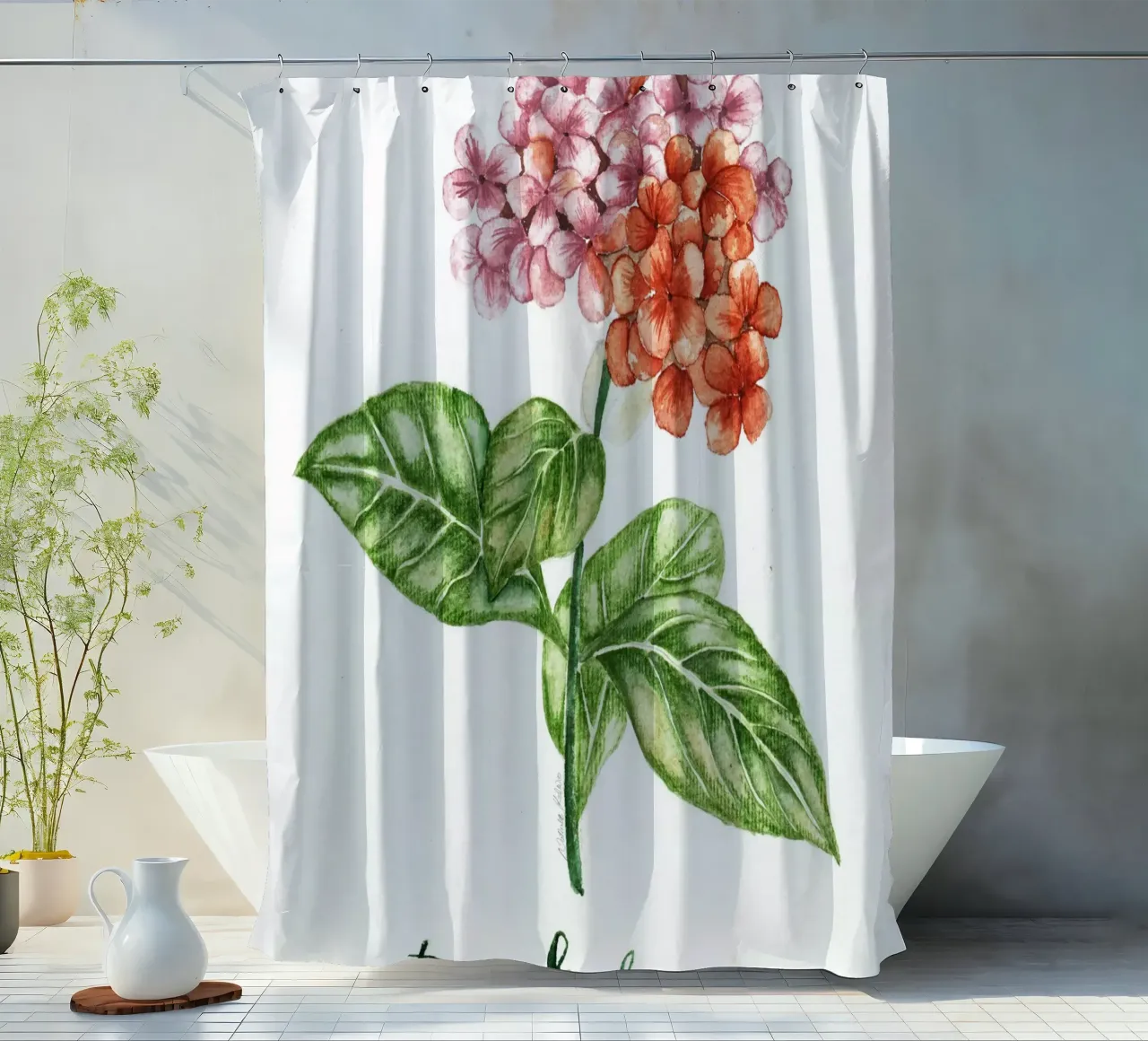 autumn hydrangea tenda da doccia da Nathys_illustration