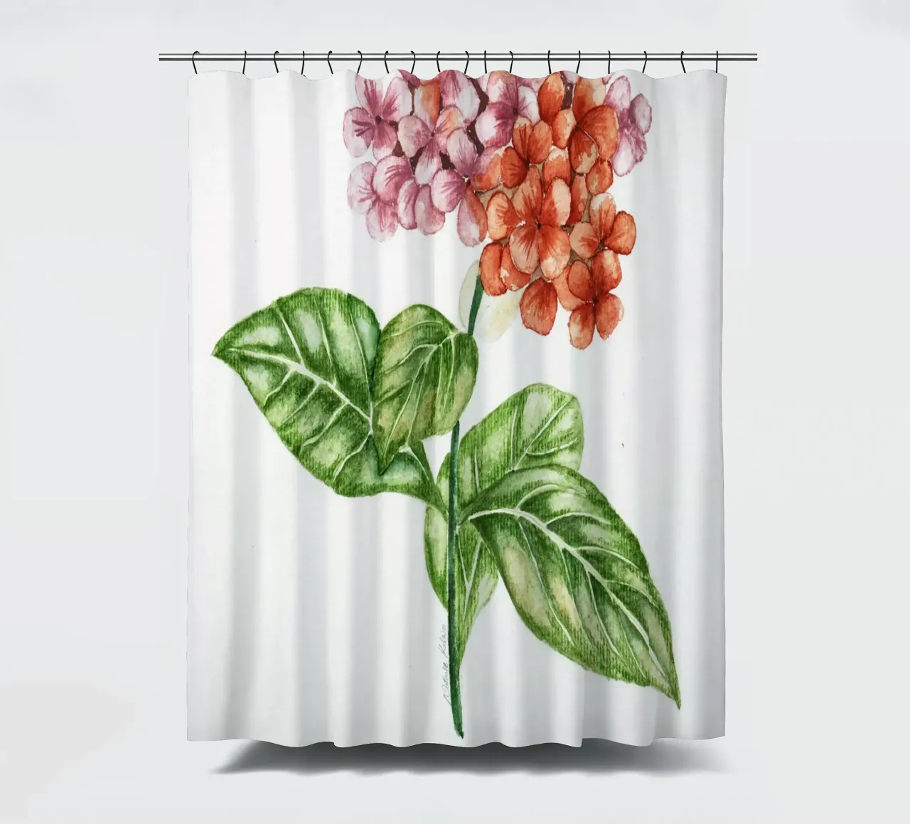 autumn hydrangea tenda da doccia da Nathys_illustration