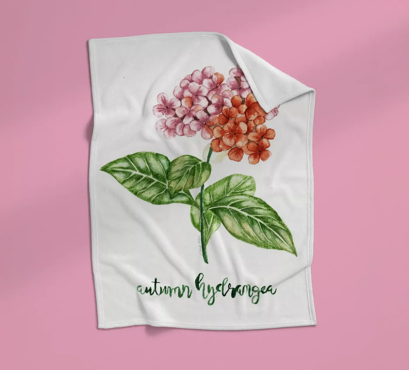 autumn hydrangea fleecedeken van Nathys_illustration