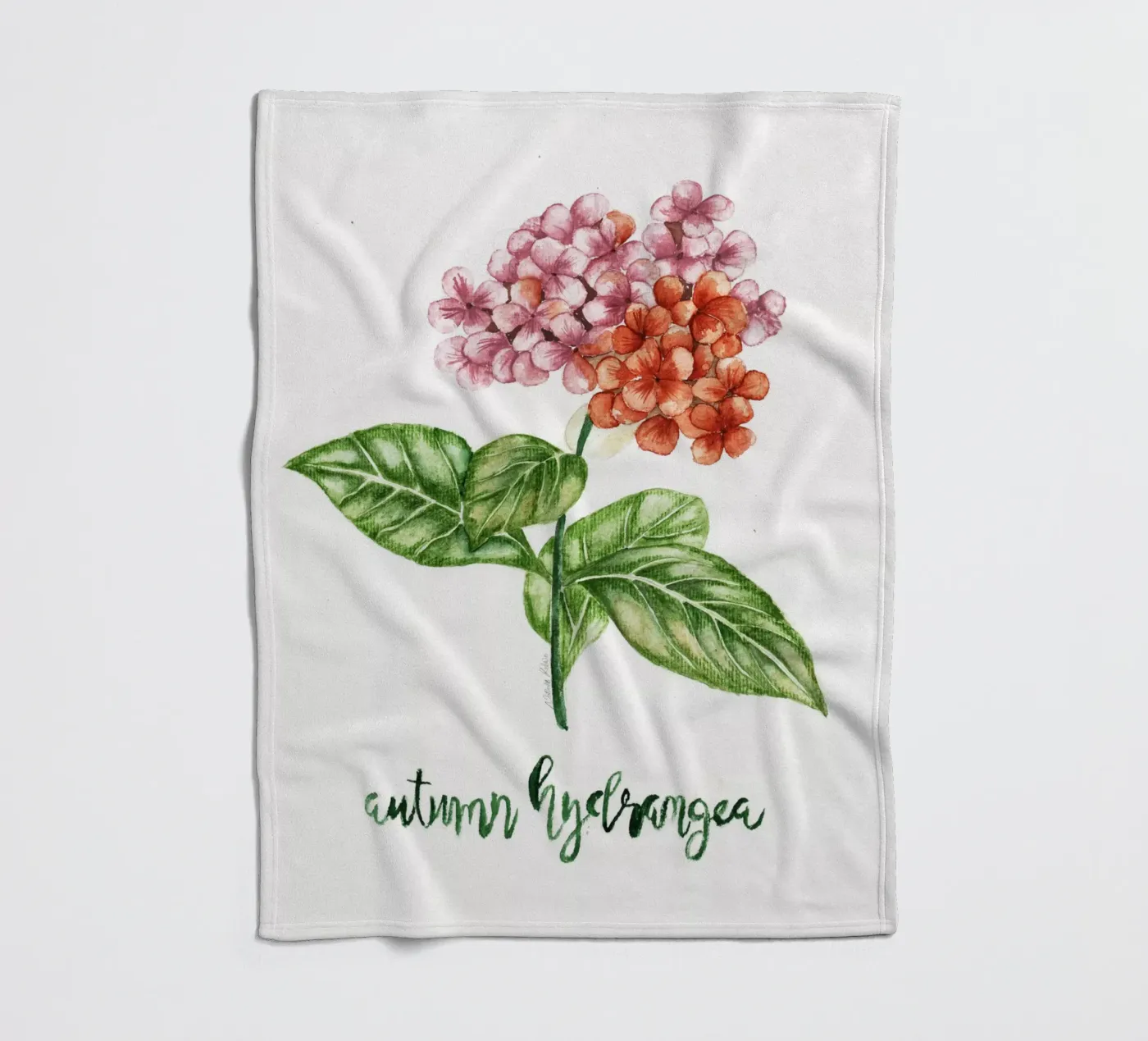 autumn hydrangea fleecedeken van Nathys_illustration