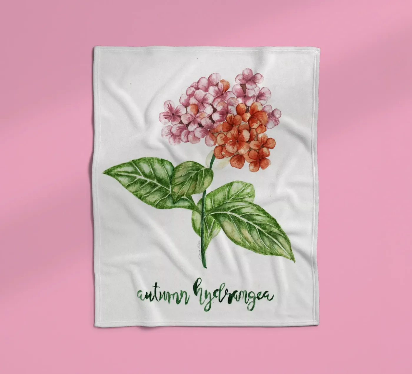 autumn hydrangea fleecedeken van Nathys_illustration