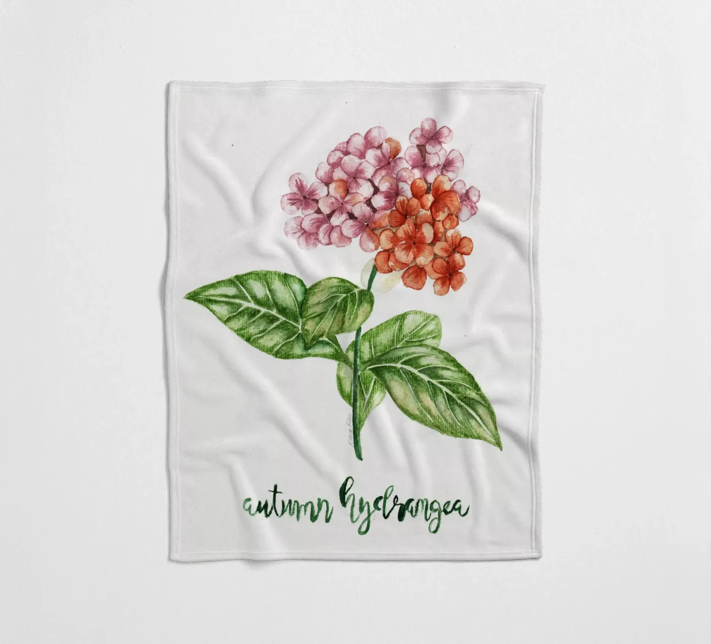 autumn hydrangea fleecedeken van Nathys_illustration