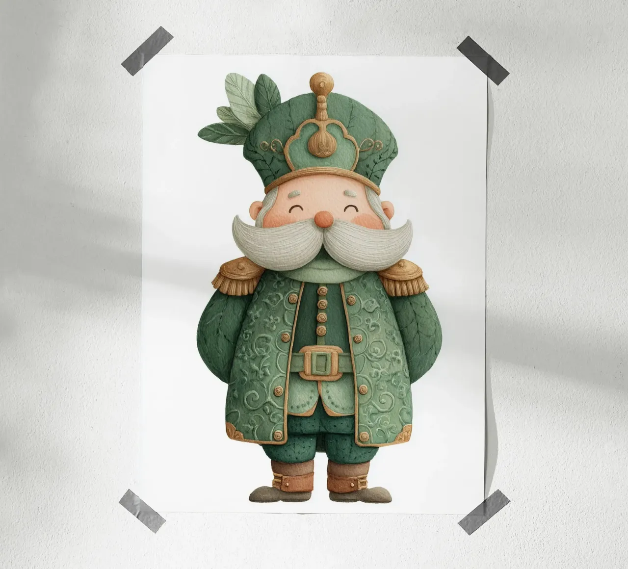 Poster per cameretta per bambini Granduca in uniforme verde carta hahnemühle da Kid’s Dream