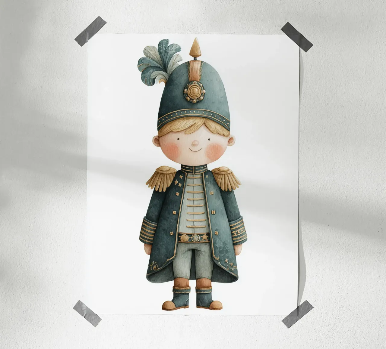 Poster per la cameretta del bambino piccolo duca in uniforme blu carta hahnemühle da Kid’s Dream