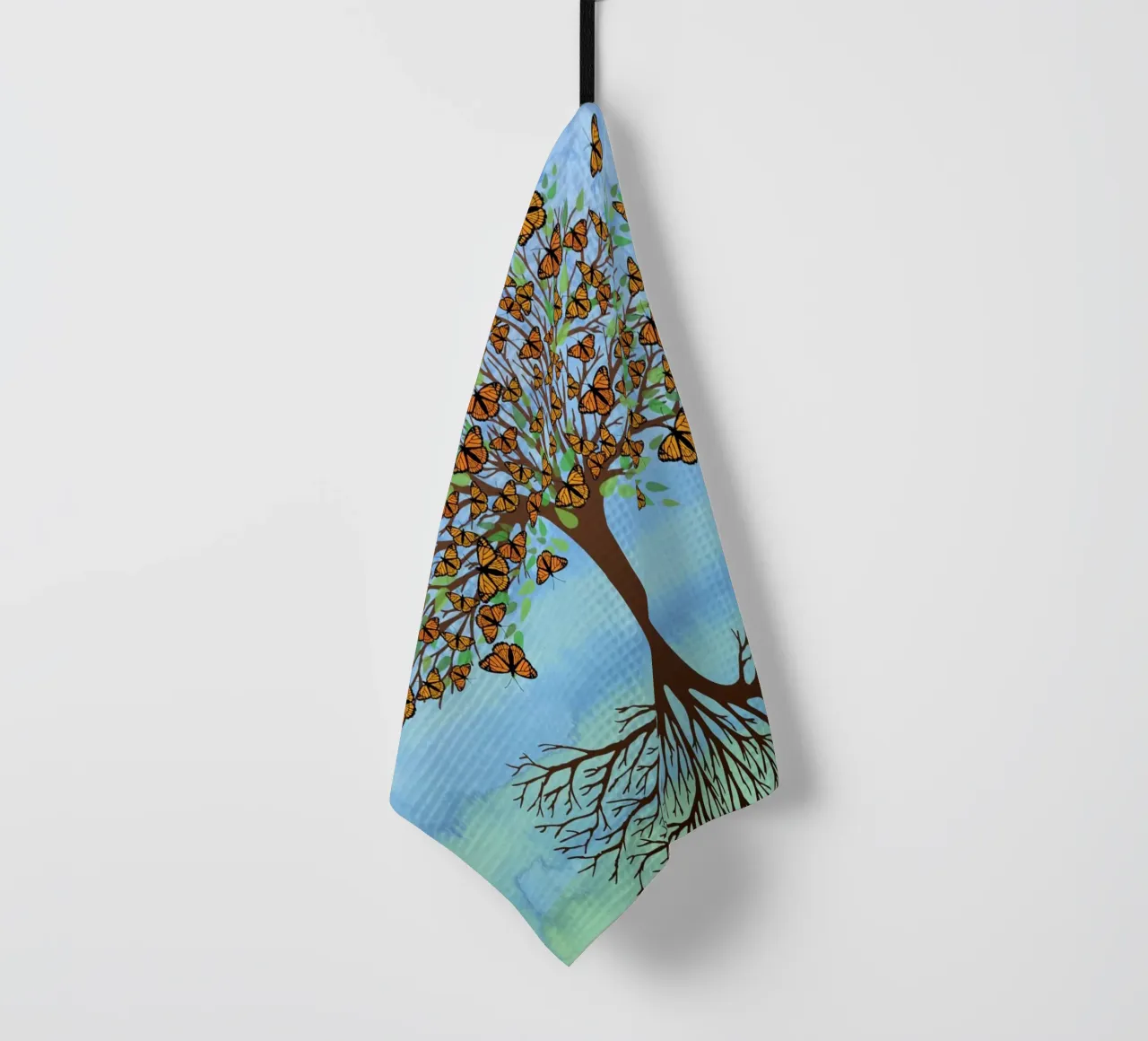Tree of life butterfly version tea towel by BwiseLizzy