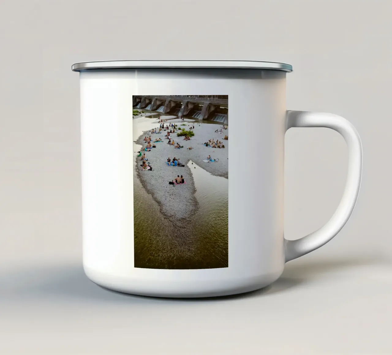 Estate sull'Isar a Monaco tazza in smalto da fotokunst