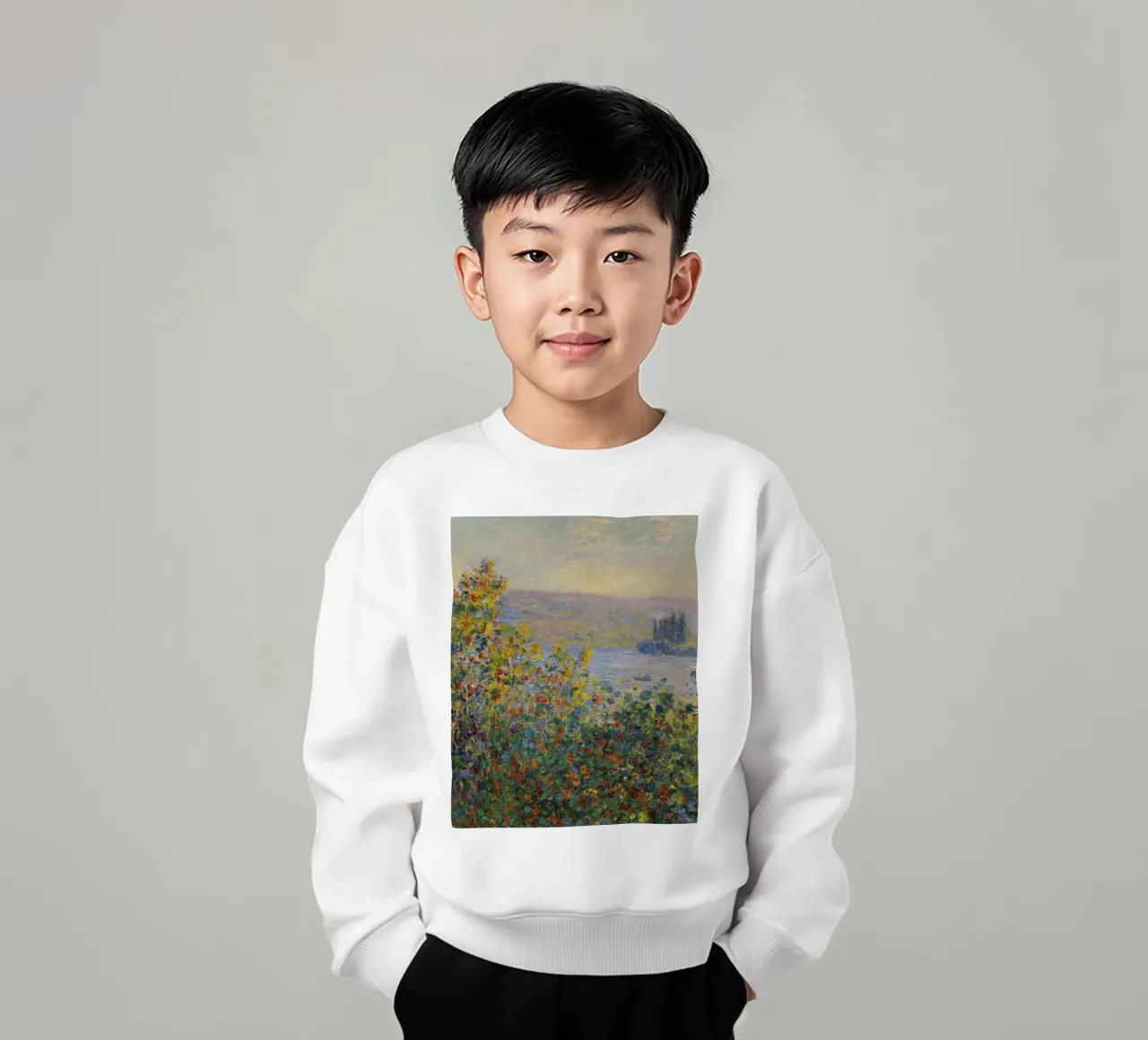 Aiuole di Claude Monet a Vétheuil felpa bambino da 50 masterpieces
