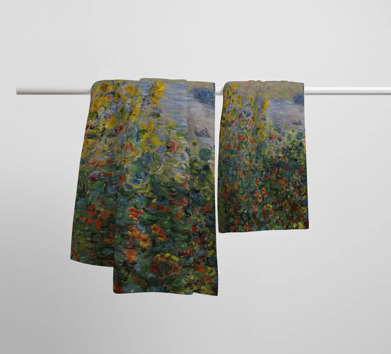 Aiuole di Claude Monet a Vétheuil asciugamano da bagno da 50 masterpieces