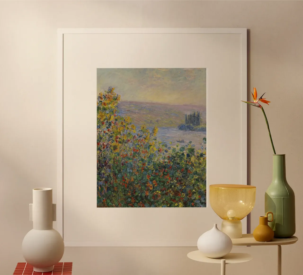 Aiuole di Claude Monet a Vétheuil carta hahnemühle da 50 masterpieces