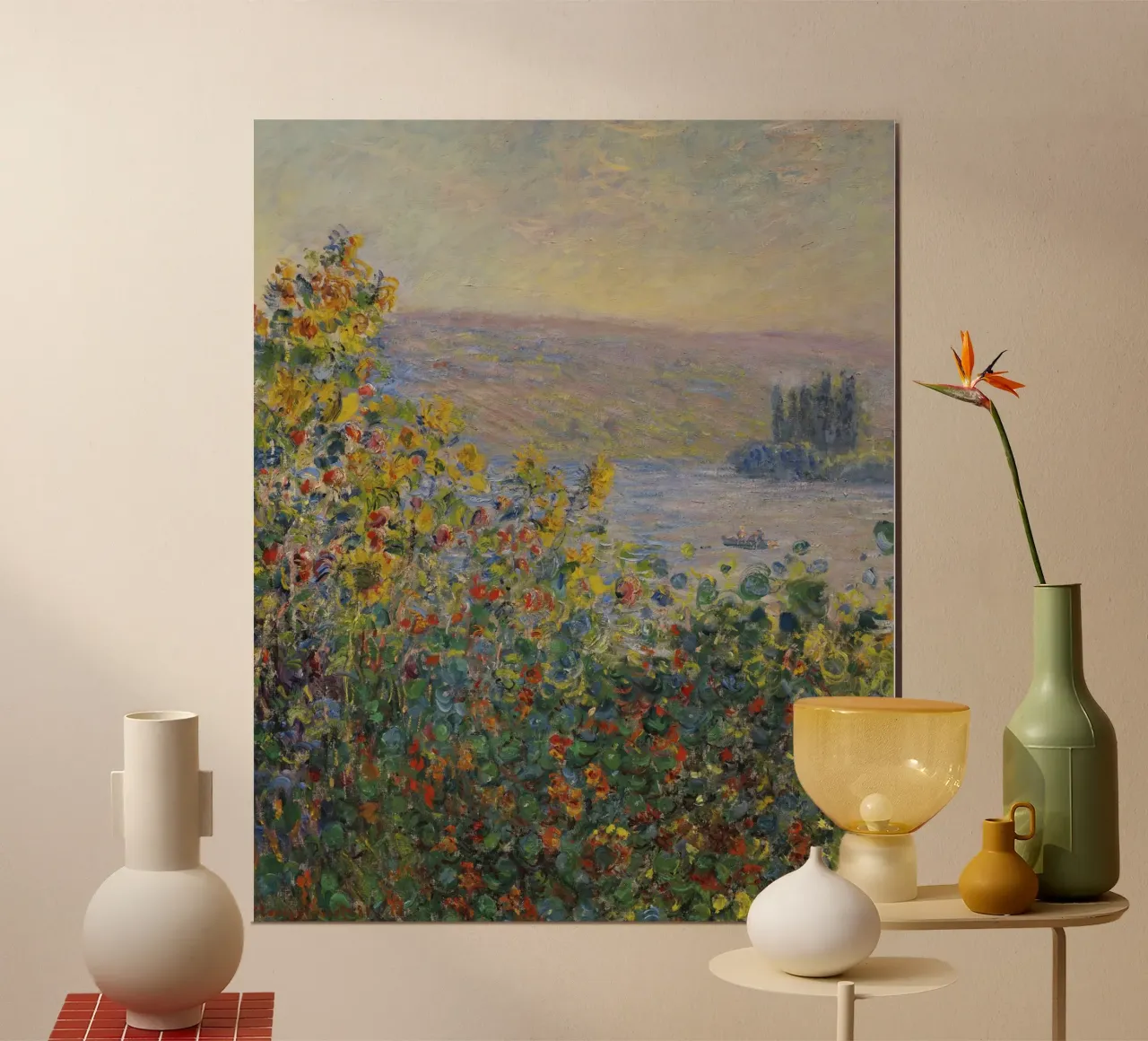 Aiuole di Claude Monet a Vétheuil carta hahnemühle da 50 masterpieces
