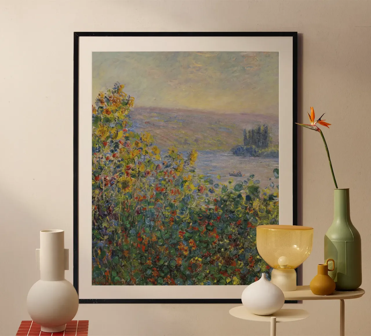 Aiuole di Claude Monet a Vétheuil carta hahnemühle da 50 masterpieces