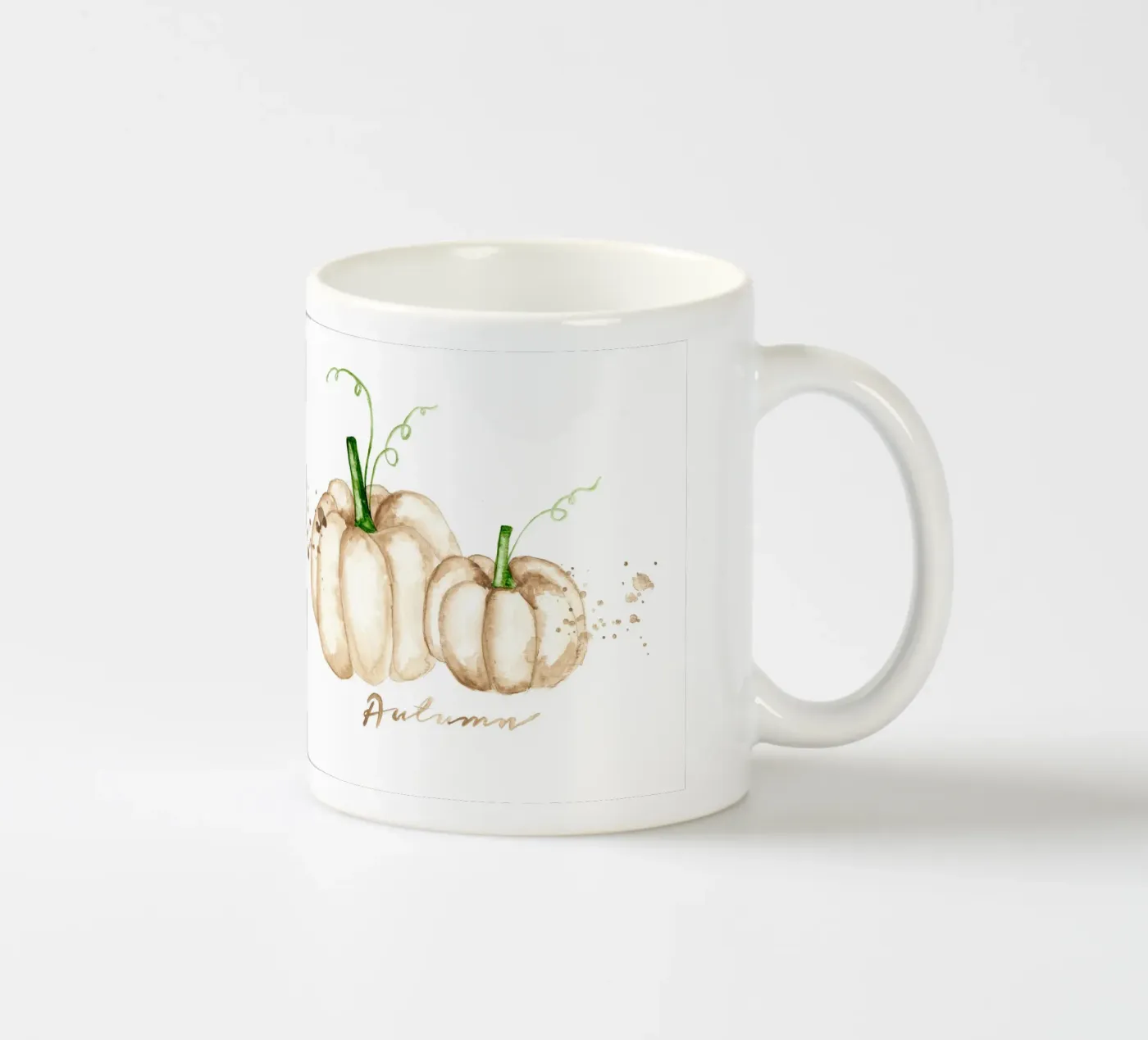 white pumpkins ceramic mug by Nathys_illustration