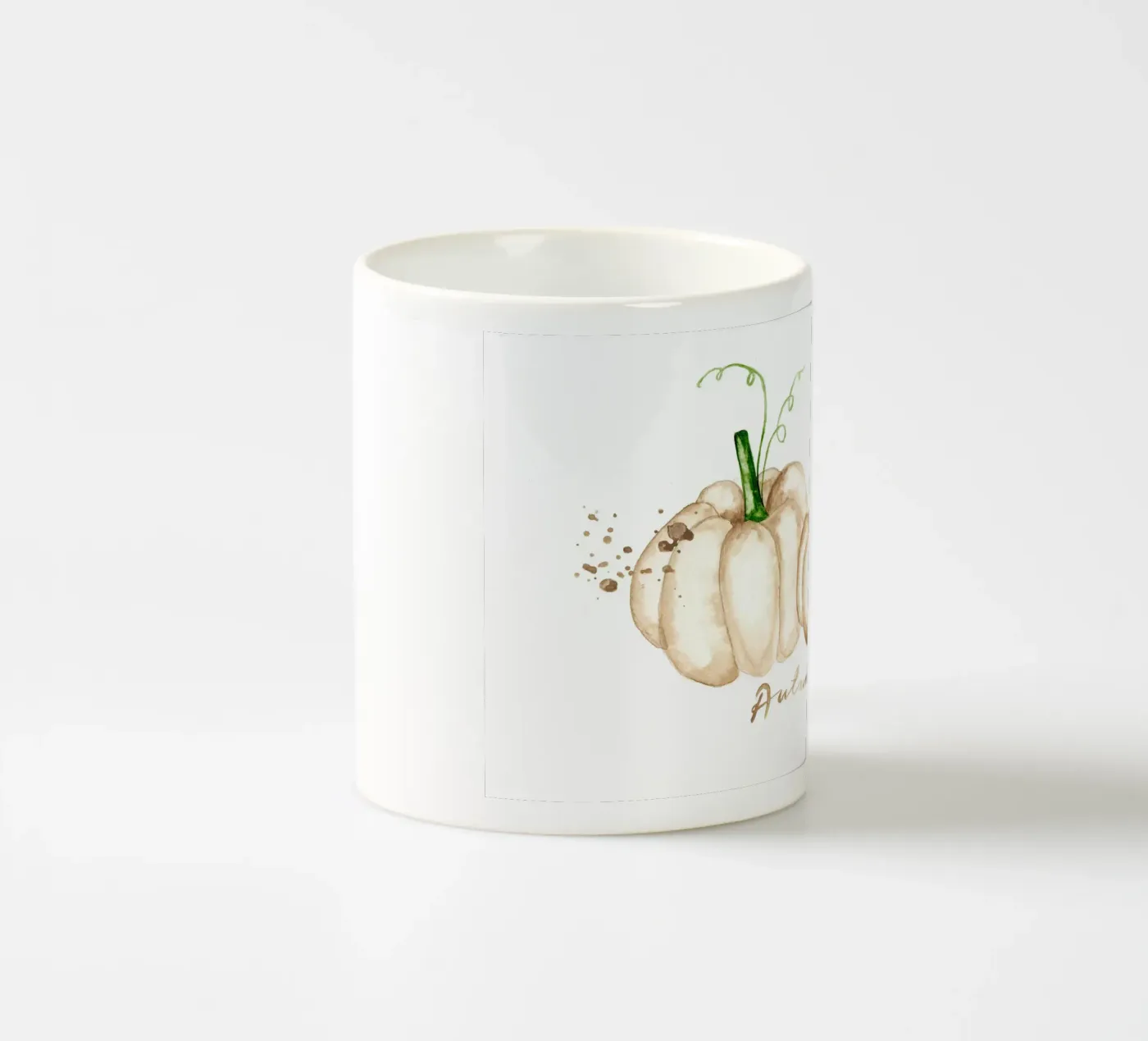 white pumpkins ceramic mug by Nathys_illustration