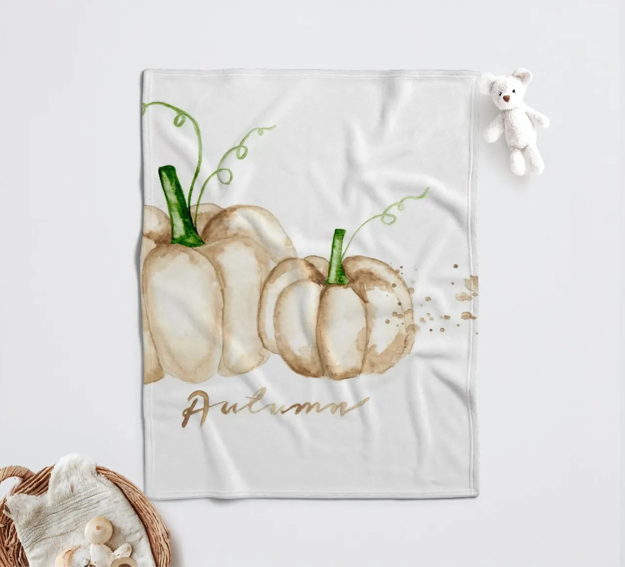 white pumpkins Fleecedecke von Nathys_illustration