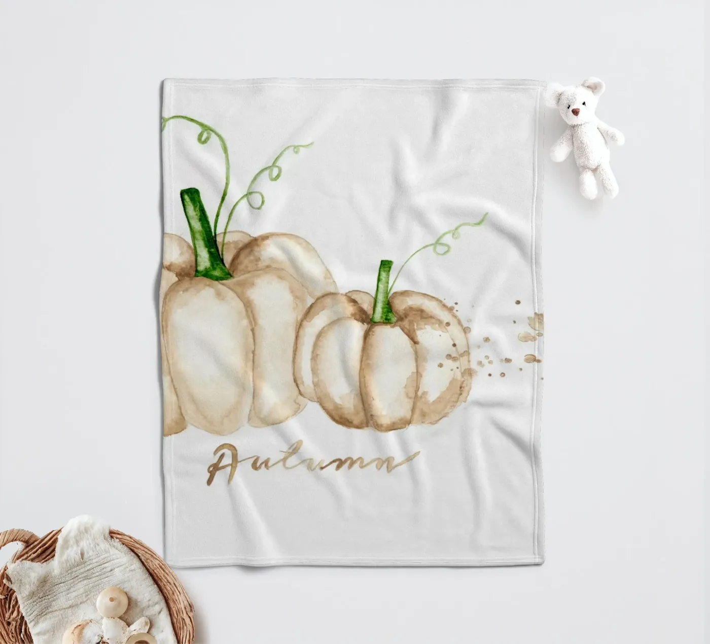 white pumpkins Fleecedecke von Nathys_illustration