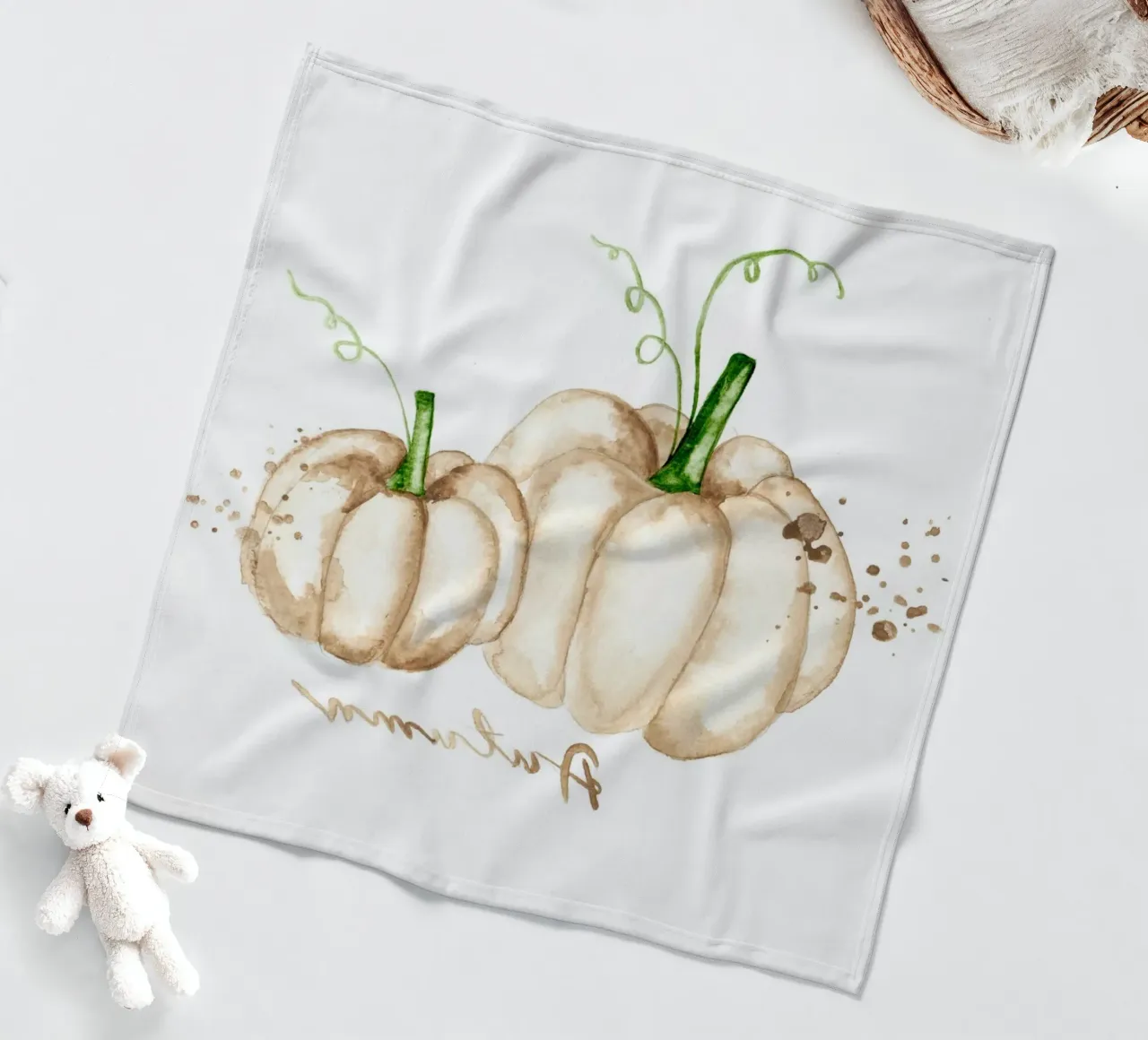 white pumpkins Fleecedecke von Nathys_illustration
