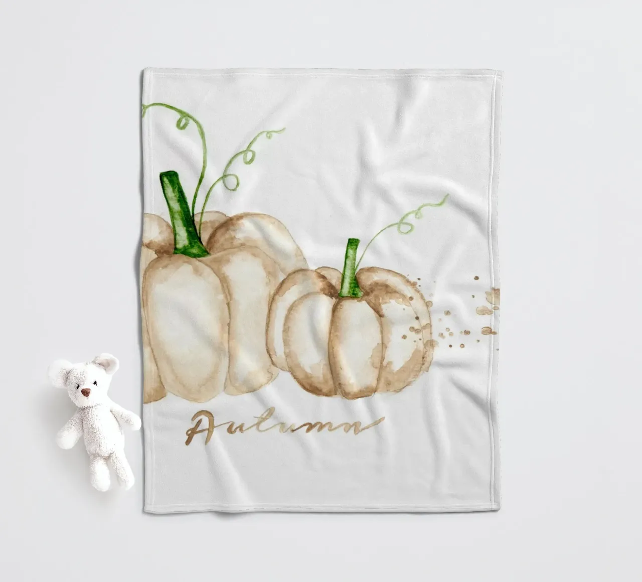 white pumpkins Fleecedecke von Nathys_illustration