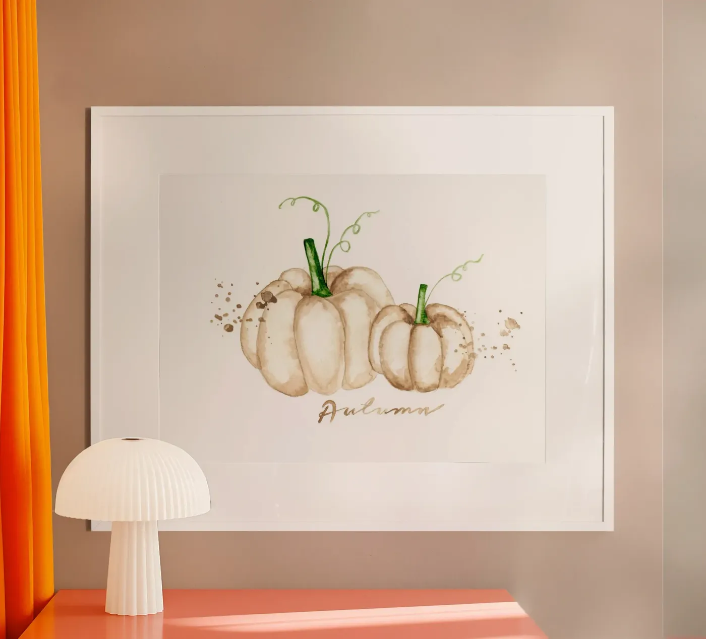 white pumpkins poster van Nathys_illustration