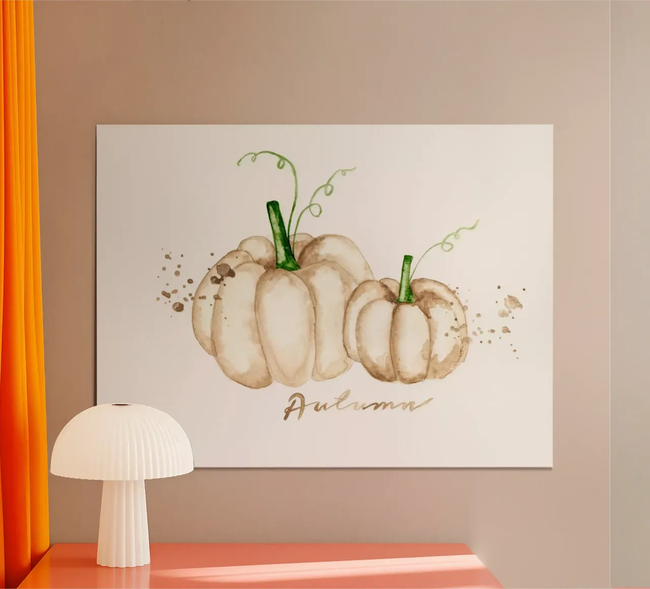 white pumpkins poster van Nathys_illustration