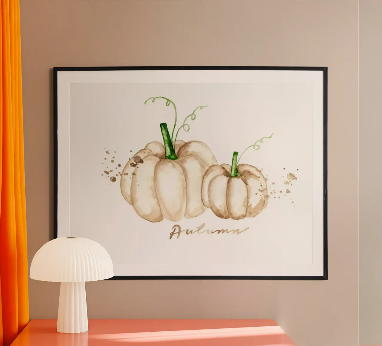 white pumpkins poster by Nathys_illustration