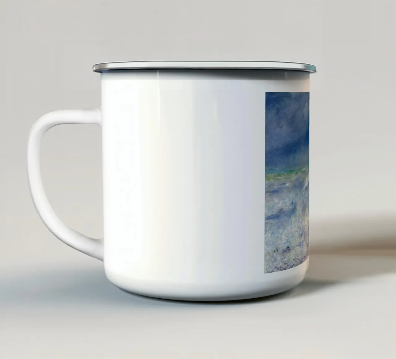 Paesaggio marino di Pierre Auguste Renoir tazza in smalto da 50 masterpieces