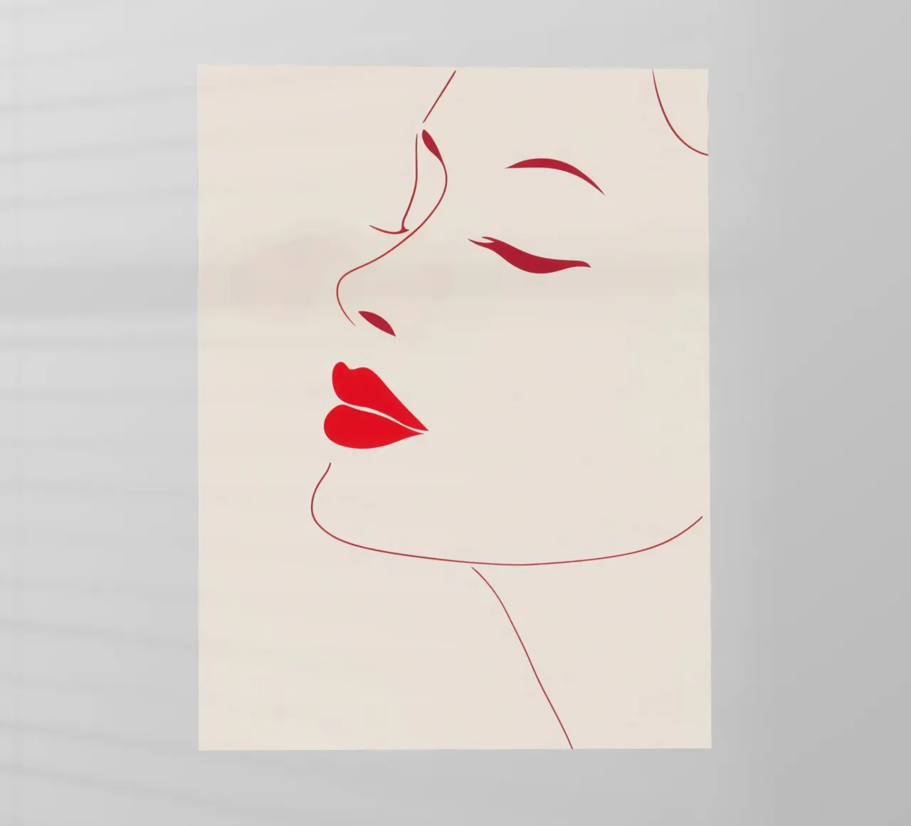 Profilo femminile minimalista con labbra rosse pellicola backlit da Autofocus