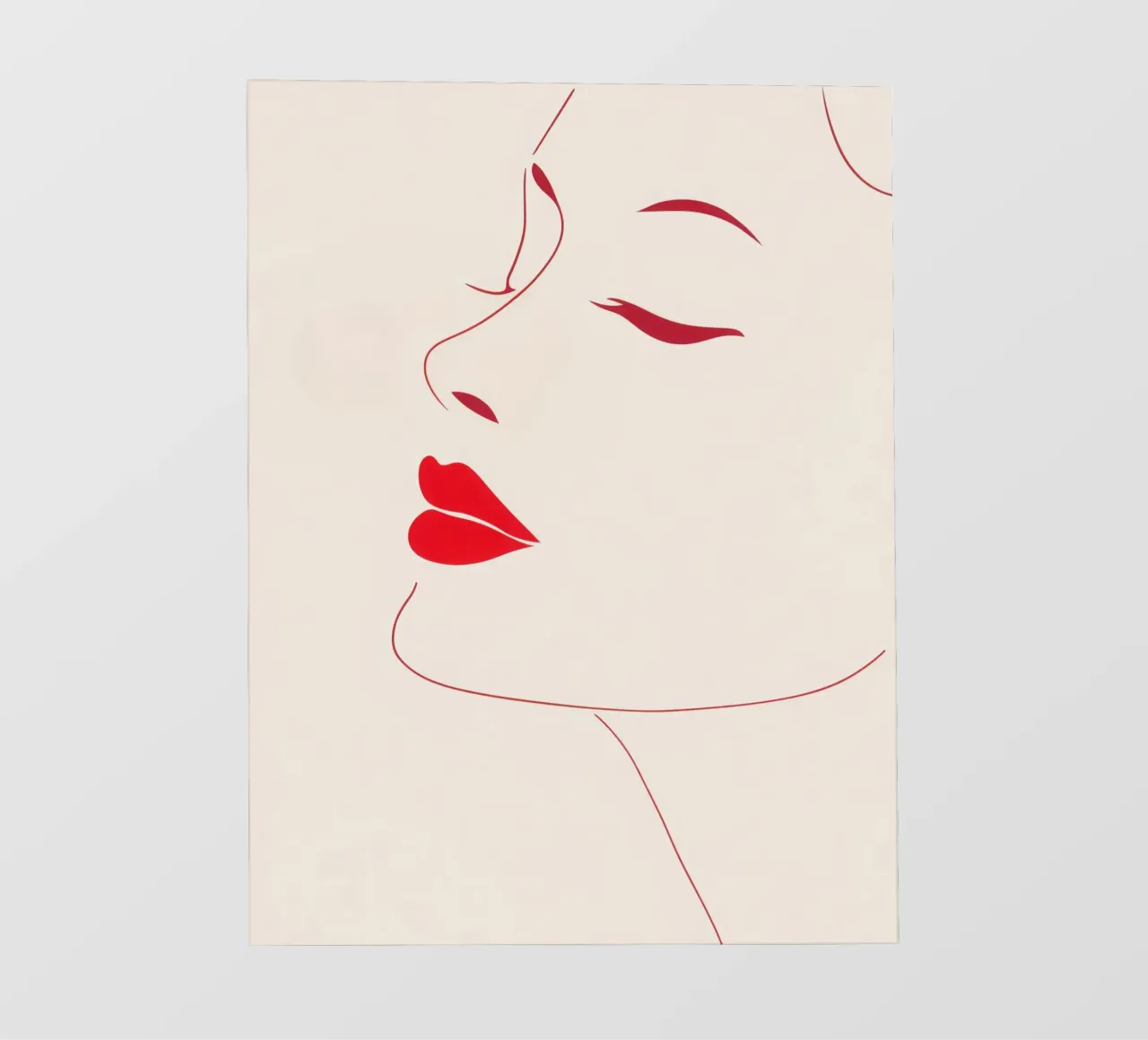 Profilo femminile minimalista con labbra rosse pellicola backlit da Autofocus
