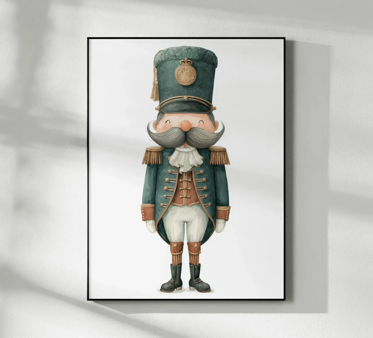 Poster for a child's bedroom, moustachioed soldier in green uniform acrylic glass by Kid’s Dream