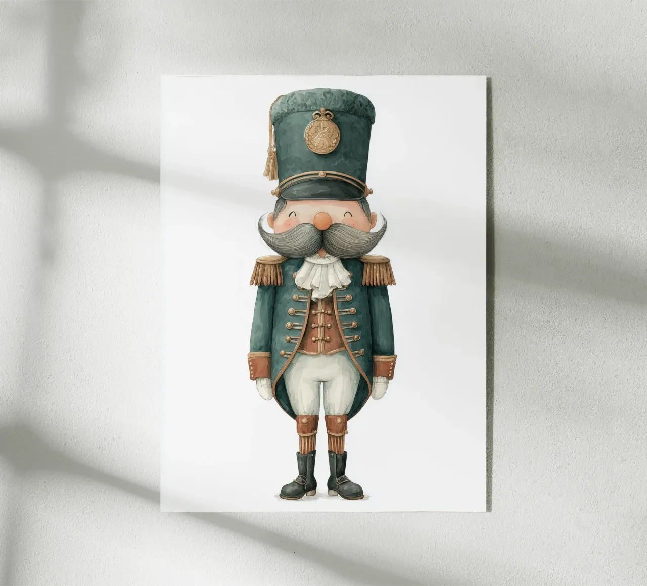 Poster for a child's bedroom, moustachioed soldier in green uniform acrylic glass by Kid’s Dream