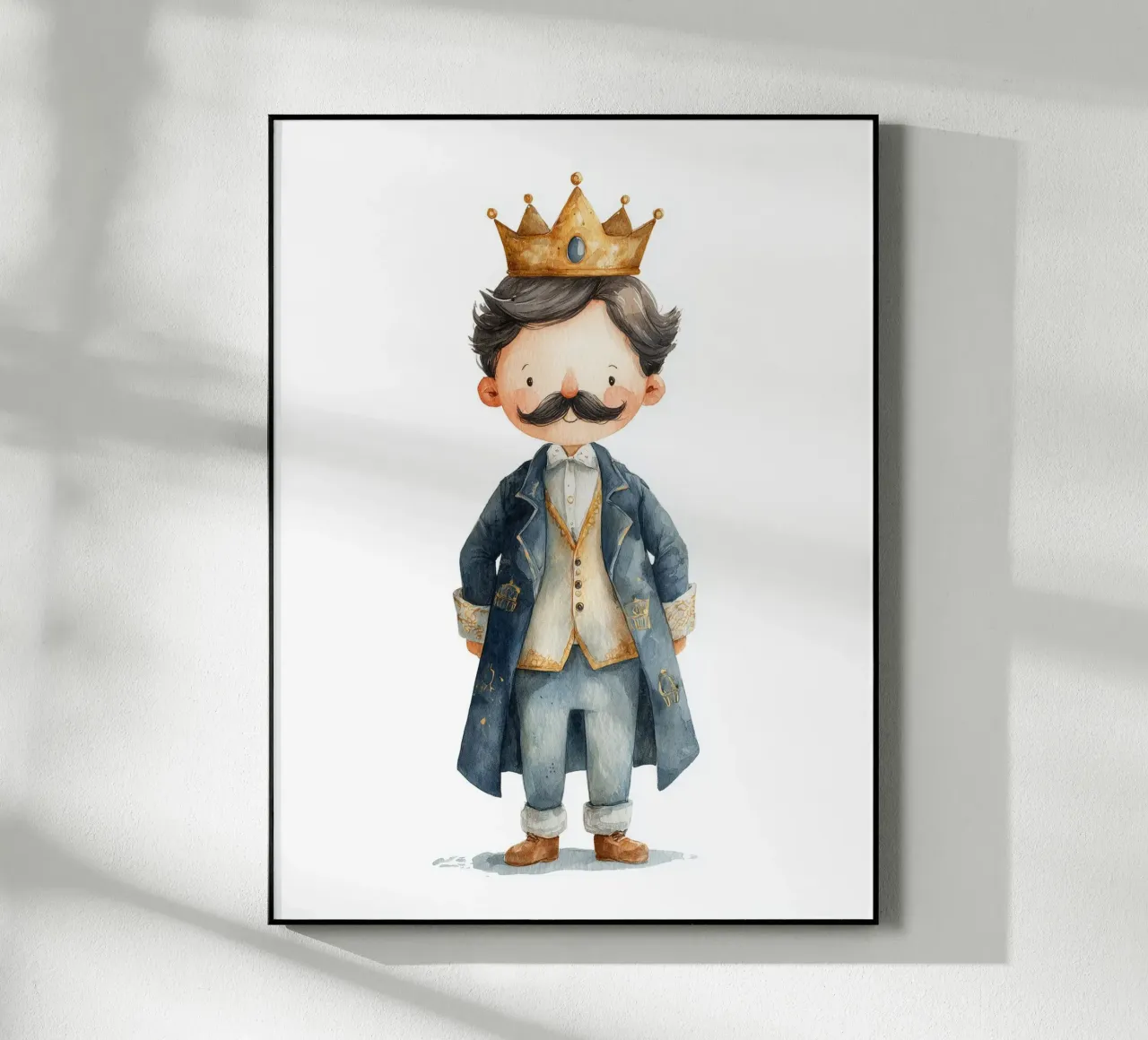 Poster del piccolo re baffuto per la camera dei bambini plexiglass da Kid’s Dream
