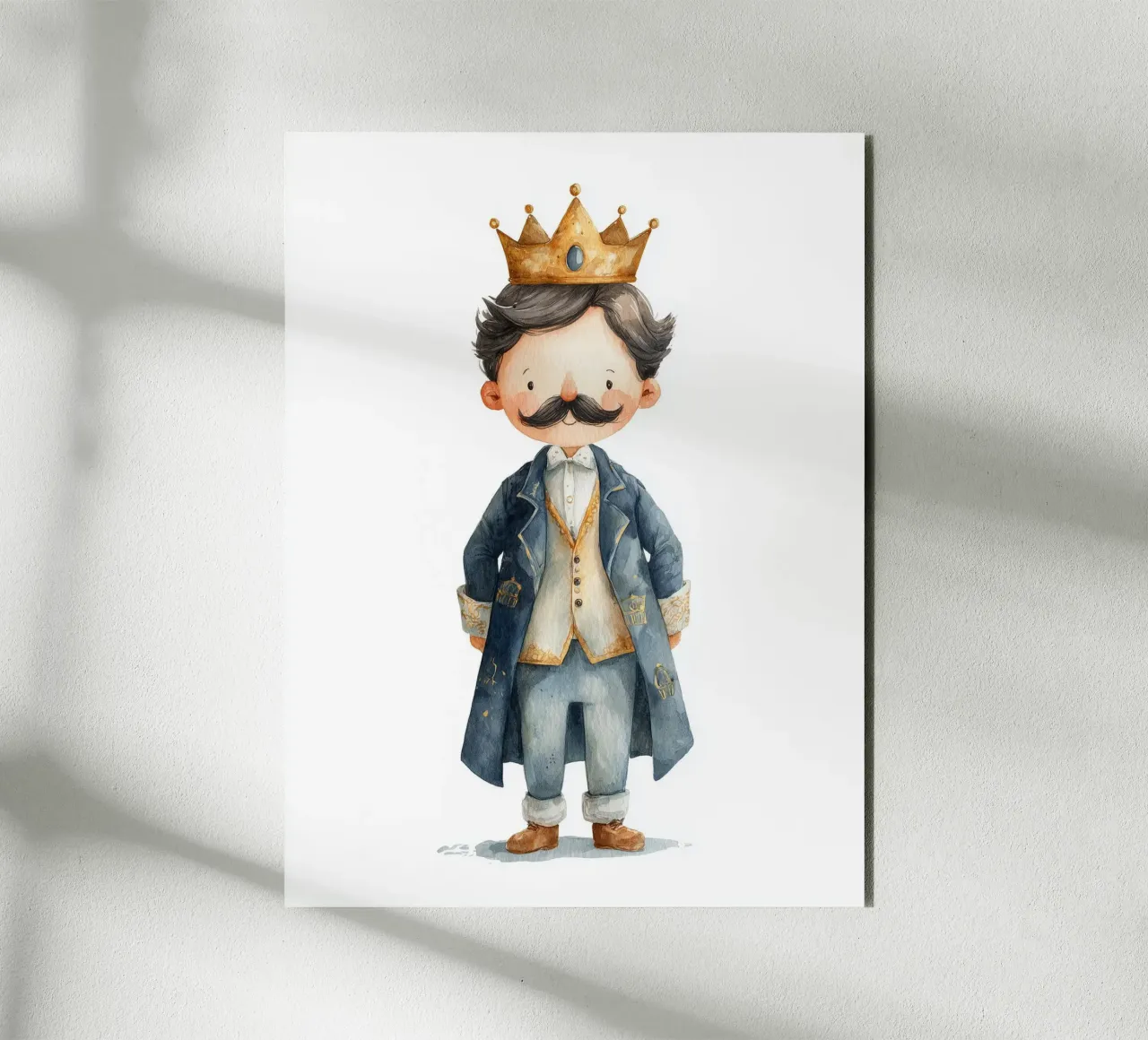 Poster del piccolo re baffuto per la camera dei bambini alluminio dibond da Kid’s Dream