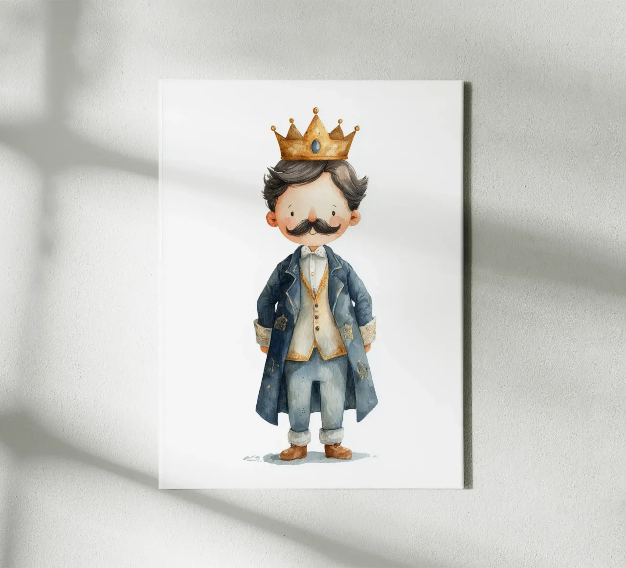 Poster del piccolo re baffuto per la camera dei bambini tela da Kid’s Dream