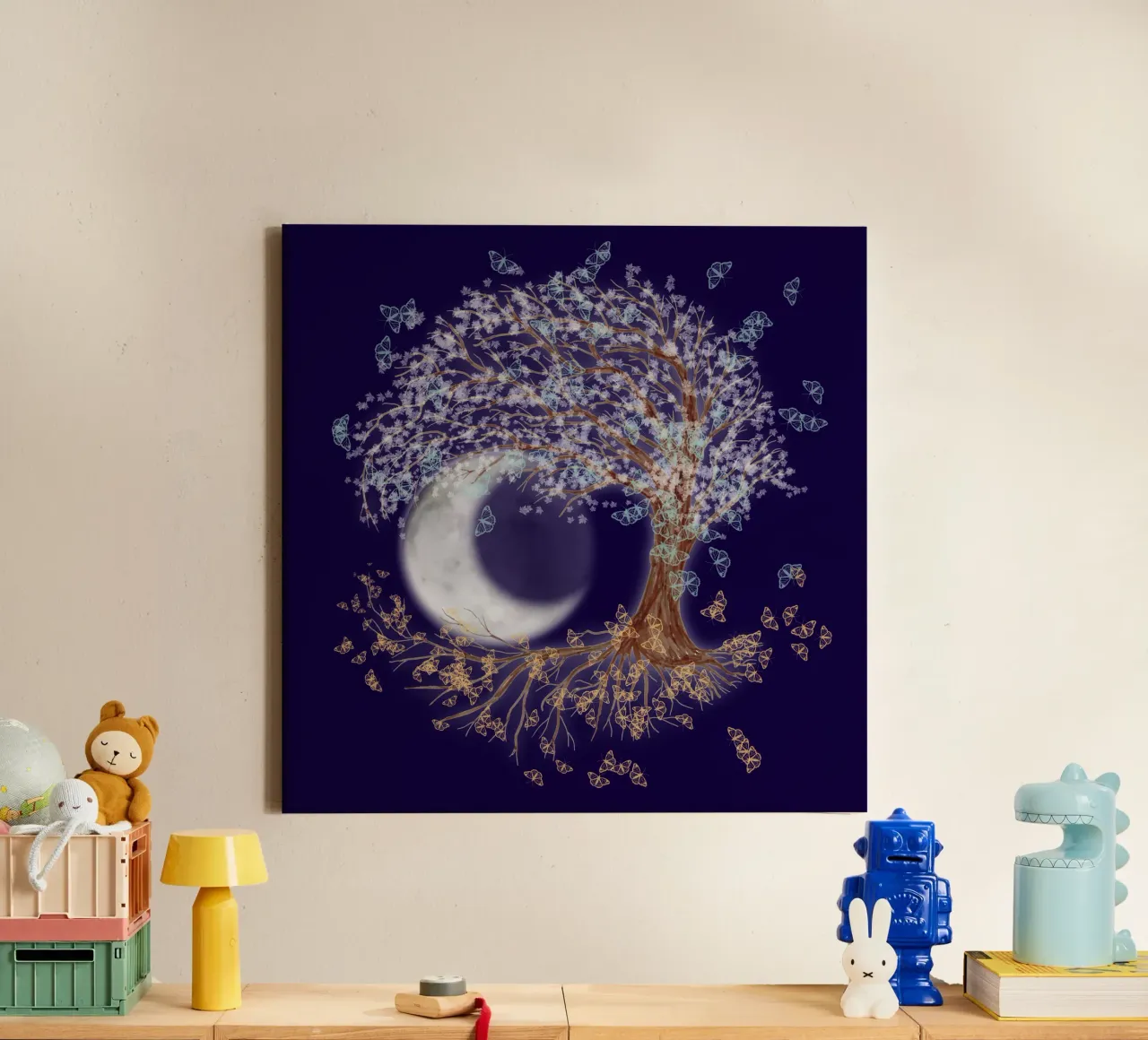 Tree of life in the night canvas with Floater frame by BwiseLizzy