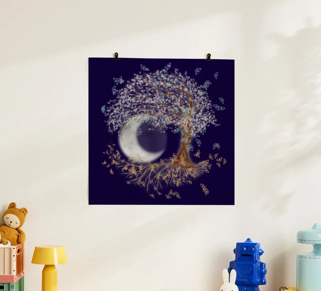 Baum des Lebens in der Nacht Poster von BwiseLizzy