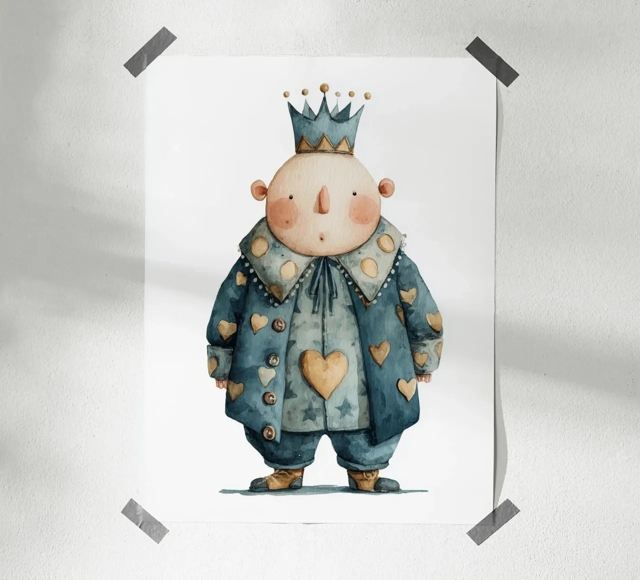 Manifesto del Re con stemma di cuori carta hahnemühle da Kid’s Dream
