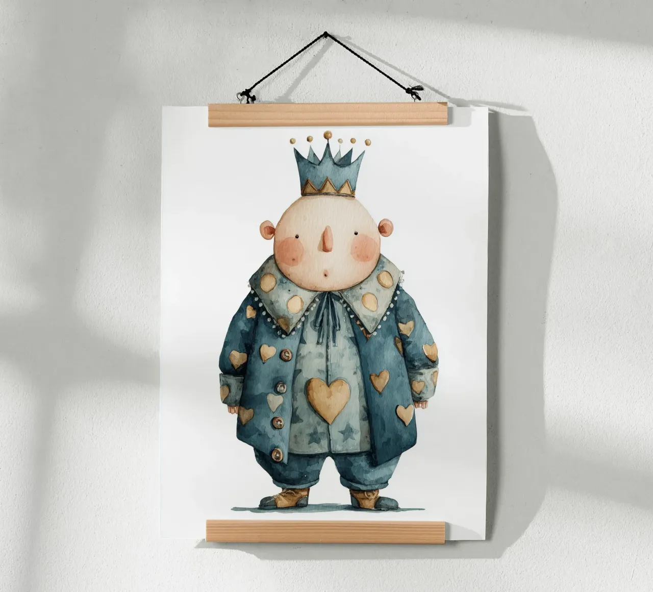 Manifesto del Re con stemma di cuori carta hahnemühle da Kid’s Dream