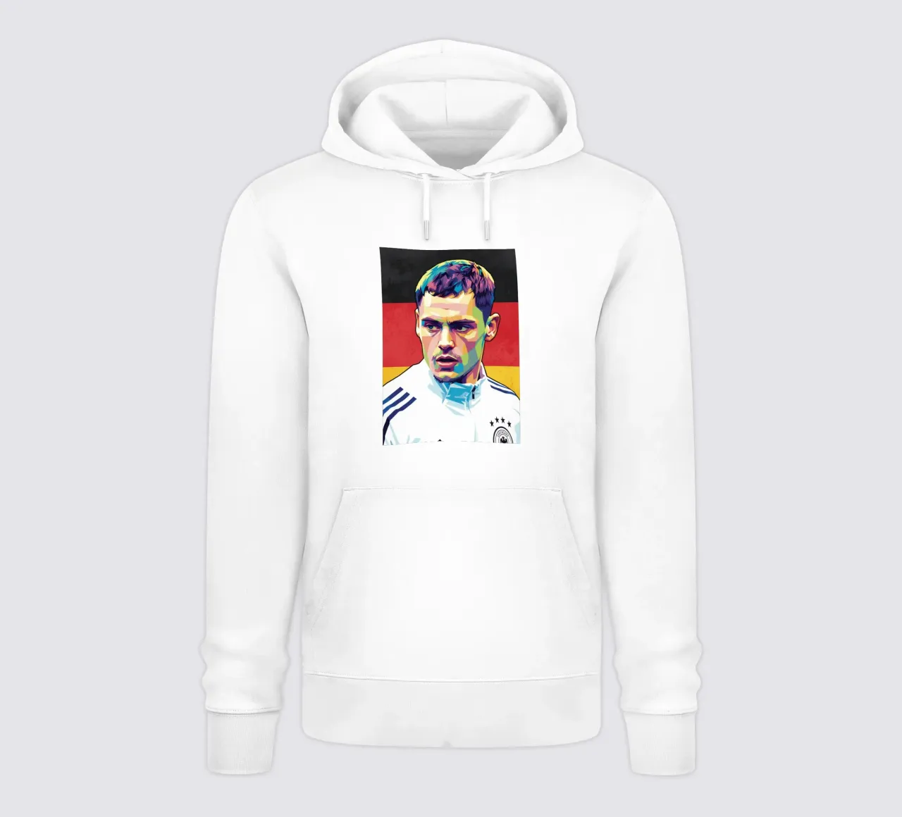 Ritratto pop art di Florian Wirtz felpa con cappuccio da Hantamrata