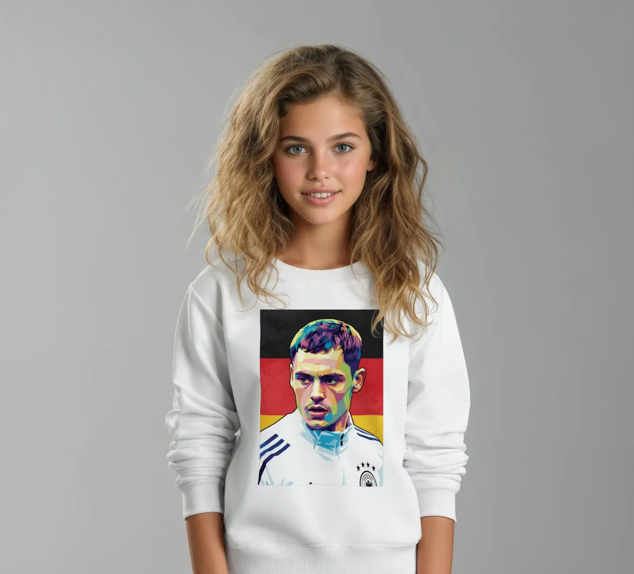 Ritratto pop art di Florian Wirtz felpa bambino da Hantamrata