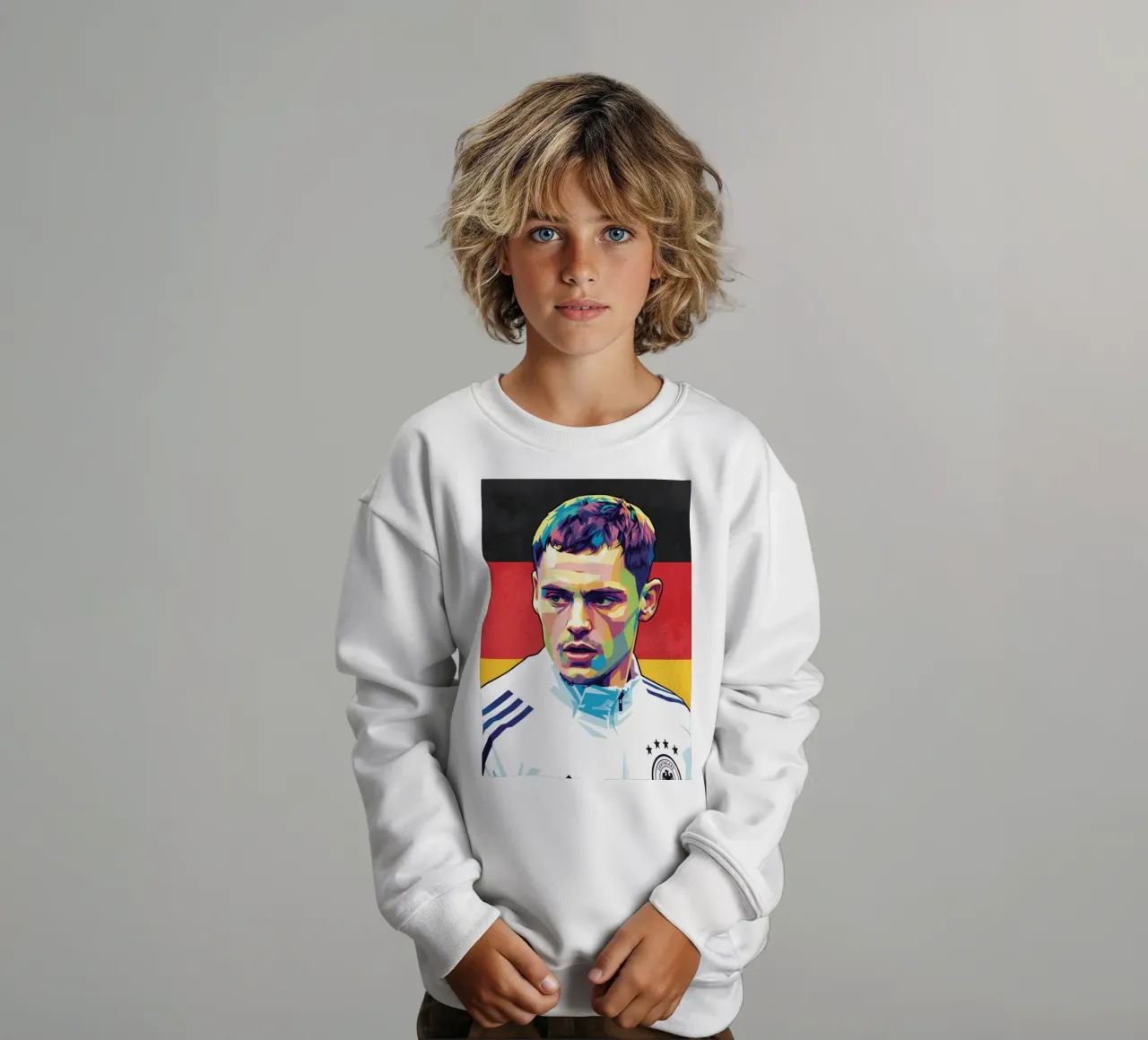 Ritratto pop art di Florian Wirtz felpa bambino da Hantamrata
