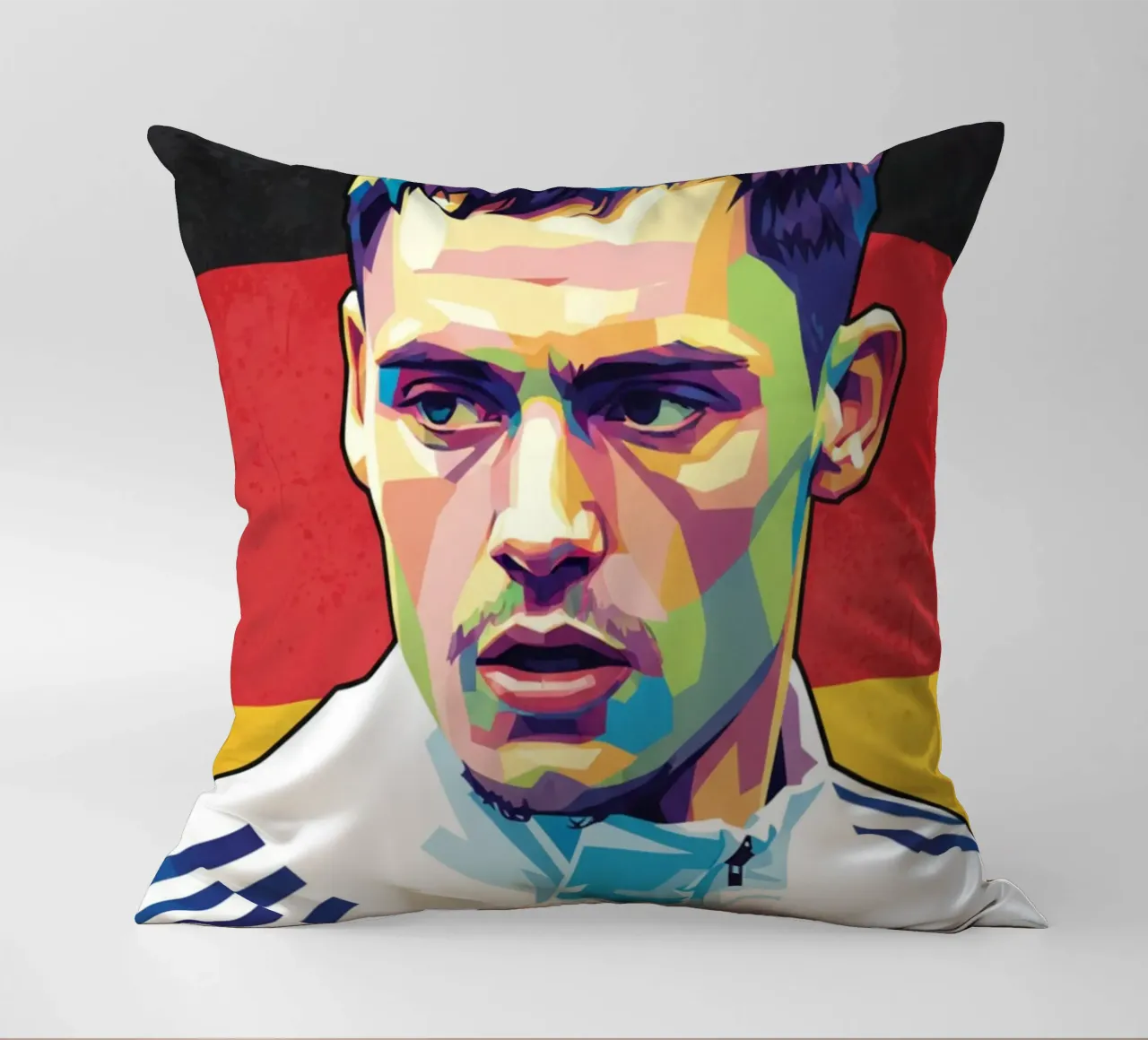Ritratto pop art di Florian Wirtz cuscino da Hantamrata
