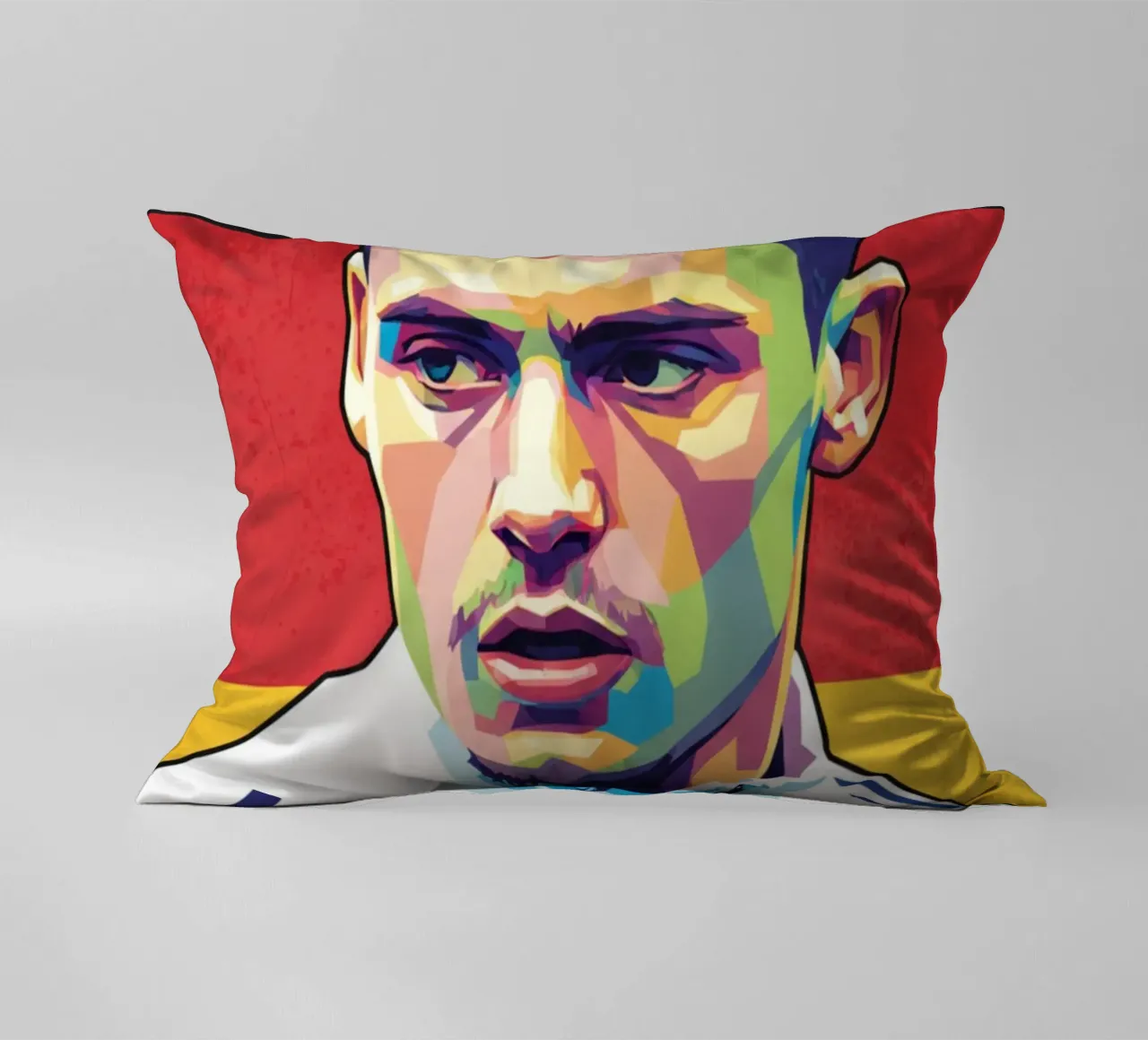 Ritratto pop art di Florian Wirtz cuscino da Hantamrata
