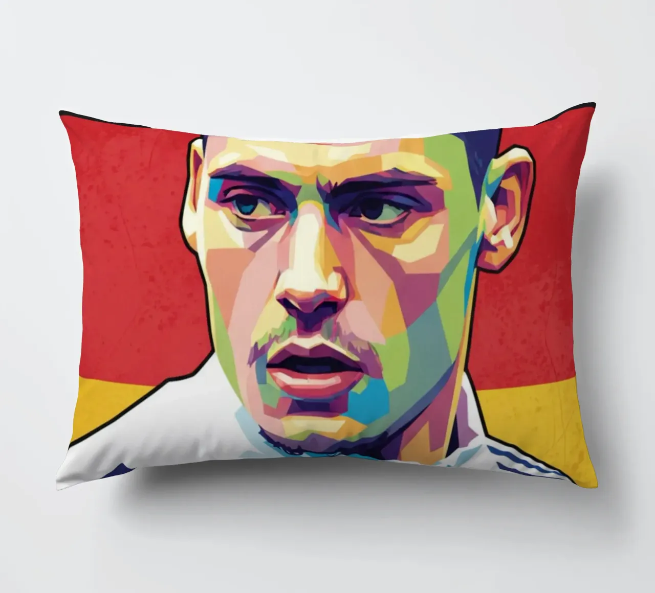 Ritratto pop art di Florian Wirtz cuscino da Hantamrata